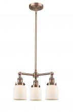 Innovations Lighting 207-AC-G51-LED - Bell - 3 Light - 19 inch - Antique Copper - Stem Hung - Chandelier