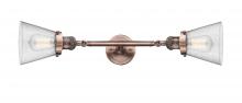 Innovations Lighting 208L-AC-G64 - Cone - 2 Light - 6 inch - Antique Copper - Bath Vanity Light