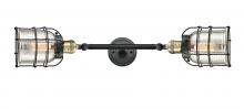 Innovations Lighting 208L-BAB-G58-CE - Bell Cage - 2 Light - 6 inch - Black Antique Brass - Bath Vanity Light