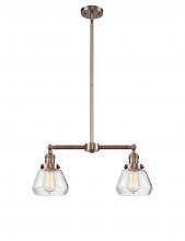 Innovations Lighting 209-AC-G172 - Fulton - 2 Light - 21 inch - Antique Copper - Stem Hung - Island Light