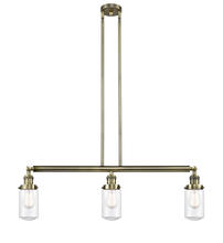 Innovations Lighting 213-AB-G312 - Dover - 3 Light - 37 inch - Antique Brass - Stem Hung - Adjustable Island Light