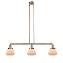 Innovations Lighting 213-AC-G171 - Fulton - 3 Light - 39 inch - Antique Copper - Stem Hung - Island Light