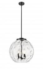 Innovations Lighting 221-3S-BK-G1215-16-LED - Athens Water Glass - 3 Light - 16 inch - Matte Black - Cord hung - Pendant