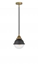 Innovations Lighting 288-1S-BAB-HFS-62-BK - Hampden - 1 Light - 7 inch - Black Antique Brass - Cord hung - Mini Pendant