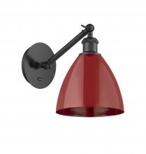 Innovations Lighting 317-1W-BK-MBD-75-RD - Plymouth - 1 Light - 8 inch - Matte Black - Sconce