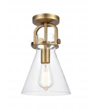 Innovations Lighting 410-1F-BB-G411-8CL - Newton Cone - 1 Light - 8 inch - Brushed Brass - Flush Mount