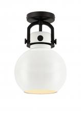 Innovations Lighting 410-1F-BK-M410-8W - Newton Sphere - 1 Light - 8 inch - Matte Black - Flush Mount