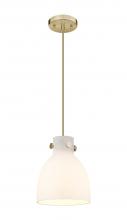 Innovations Lighting 410-1PS-CB-G412-8WH - Newton Bell - 1 Light - 8 inch - Chanpagne Bronze - Cord hung - Pendant