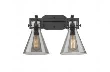 Innovations Lighting 411-2W-BK-G411-7SM - Newton Cone - 2 Light - 17 inch - Matte Black - Bath Vanity Light