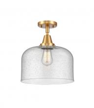 Innovations Lighting 447-1C-SG-G74-L - Bell - 1 Light - 12 inch - Satin Gold - Flush Mount