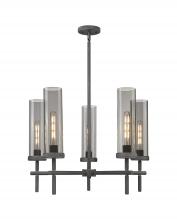 Innovations Lighting 471-5CR-WZ-G471-12SM - Lincoln - 5 Light - 27 inch - Weathered Zinc - Chandelier