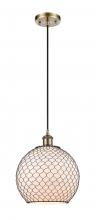 Innovations Lighting 516-1P-AB-G121-10CBK - Farmhouse Chicken Wire - 1 Light - 10 inch - Antique Brass - Cord hung - Mini Pendant