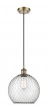 Innovations Lighting 516-1P-AB-G122-10CBK - Farmhouse Chicken Wire - 1 Light - 10 inch - Antique Brass - Cord hung - Mini Pendant