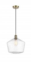 Innovations Lighting 516-1P-AB-G654-12-LED - Cindyrella - 1 Light - 12 inch - Antique Brass - Cord hung - Mini Pendant