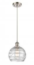 Innovations Lighting 516-1P-SN-G1213-8 - Athens Deco Swirl - 1 Light - 8 inch - Brushed Satin Nickel - Cord hung - Mini Pendant