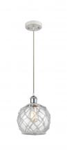 Innovations Lighting 516-1P-WPC-G122-8RW - Farmhouse Rope - 1 Light - 8 inch - White Polished Chrome - Cord hung - Mini Pendant