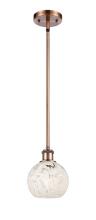 Innovations Lighting 516-1S-AC-G1216-6WM - White Mouchette - 1 Light - 6 inch - Antique Copper - Mini Pendant