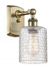 Innovations Lighting 516-1W-AB-G112C-5CL - Cobbleskill - 1 Light - 5 inch - Antique Brass - Sconce