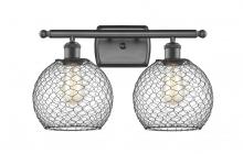 Innovations Lighting 516-2W-OB-G122-8CBK - Farmhouse Chicken Wire - 2 Light - 18 inch - Oil Rubbed Bronze - Bath Vanity Light