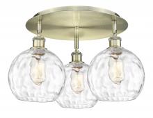 Innovations Lighting 516-3C-AB-G1215-8 - Athens Water Glass - 3 Light - 20 inch - Antique Brass - Flush Mount