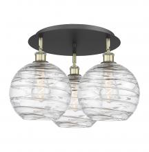 Innovations Lighting 516-3C-BAB-G1213-10 - Athens Deco Swirl - 3 Light - 22 inch - Black Antique Brass - Flush Mount