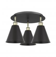 Innovations Lighting 516-3C-BAB-MBC-8-BK - Berkshire - 3 Light - 20 inch - Black Antique Brass - Flush Mount