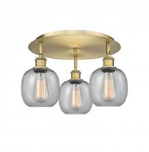 Innovations Lighting 516-3C-BB-G104 - Belfast - 3 Light - 18 inch - Brushed Brass - Flush Mount