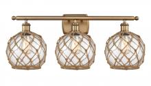 Innovations Lighting 516-3W-BB-G122-8RB - Farmhouse Rope - 3 Light - 28 inch - Brushed Brass - Bath Vanity Light