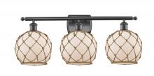 Innovations Lighting 516-3W-OB-G121-8RB - Farmhouse Rope - 3 Light - 28 inch - Oil Rubbed Bronze - Bath Vanity Light