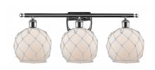 Innovations Lighting 516-3W-PC-G121-8RW - Farmhouse Rope - 3 Light - 28 inch - Polished Chrome - Bath Vanity Light