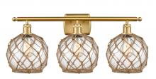 Innovations Lighting 516-3W-SG-G122-8RB - Farmhouse Rope - 3 Light - 28 inch - Satin Gold - Bath Vanity Light