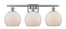 Innovations Lighting 516-3W-SN-G121-8CSN - Farmhouse Chicken Wire - 3 Light - 28 inch - Brushed Satin Nickel - Bath Vanity Light