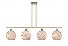 Innovations Lighting 516-4I-AB-G121-8RB - Farmhouse Rope - 4 Light - 48 inch - Antique Brass - Cord hung - Island Light