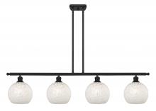 Innovations Lighting 516-4I-BK-G1216-8WM - White Mouchette - 4 Light - 48 inch - Matte Black - Stem Hung - Island Light