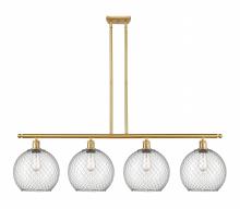 Innovations Lighting 516-4I-SG-G122-10CSN - Farmhouse Chicken Wire - 4 Light - 48 inch - Satin Gold - Cord hung - Island Light