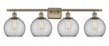 Innovations Lighting 516-4W-AB-G122-8CBK - Farmhouse Chicken Wire - 4 Light - 38 inch - Antique Brass - Bath Vanity Light