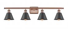 Innovations Lighting 516-4W-AC-M8-BK - Smithfield - 4 Light - 37 inch - Antique Copper - Bath Vanity Light