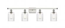  516-4W-WPC-G342 - Hadley - 4 Light - 35 inch - White Polished Chrome - Bath Vanity Light