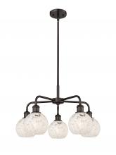 Innovations Lighting 516-5CR-OB-G1216-6WM - White Mouchette - 5 Light - 24 inch - Oil Rubbed Bronze - Chandelier