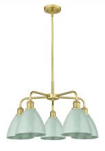 Innovations Lighting 516-5CR-SG-MBD-75-SF - Plymouth - 5 Light - 26 inch - Satin Gold - Chandelier