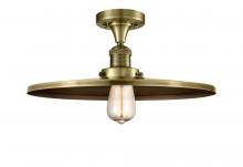 Innovations Lighting 517-1CH-AB-MFR-AB-16 - Railroad - 1 Light - 16 inch - Antique Brass - Semi-Flush Mount