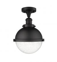 Innovations Lighting 517-1CH-BK-HFS-84-BK-LED - Hampden - 1 Light - 9 inch - Matte Black - Semi-Flush Mount