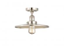 Innovations Lighting 517-1CH-PN-MFR-PN-12 - Railroad - 1 Light - 12 inch - Polished Nickel - Semi-Flush Mount