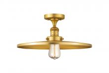 Innovations Lighting 517-1CH-SG-MFR-SG-16 - Railroad - 1 Light - 16 inch - Satin Gold - Semi-Flush Mount