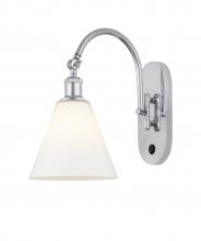 Innovations Lighting 518-1W-PC-GBC-81 - Berkshire - 1 Light - 8 inch - Polished Chrome - Sconce