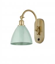 Innovations Lighting 518-1W-SG-MBD-75-SF - Plymouth - 1 Light - 8 inch - Satin Gold - Adjustable Swing Arm