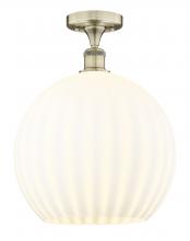 Innovations Lighting 616-1F-AB-G1217-14WV - White Venetian - 1 Light - 14 inch - Antique Brass - Semi-Flush Mount