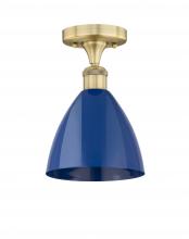 Innovations Lighting 616-1F-BB-MBD-75-BL - Plymouth - 1 Light - 8 inch - Brushed Brass - Semi-Flush Mount