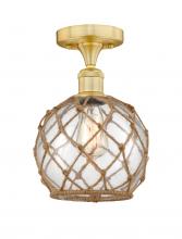 Innovations Lighting 616-1F-SG-G122-8RB - Farmhouse Rope - 1 Light - 8 inch - Satin Gold - Semi-Flush Mount