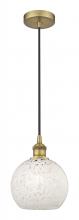 Innovations Lighting 616-1P-BB-G1216-8WM - White Mouchette - 1 Light - 8 inch - Brushed Brass - Cord Hung - Mini Pendant